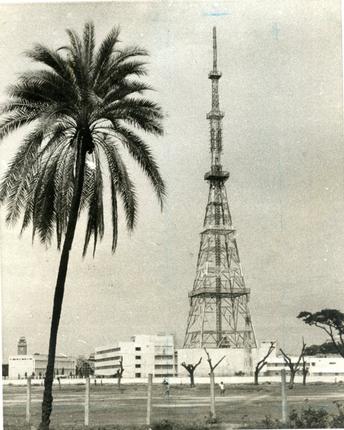 The new TV transmission tower that came up in 1976. Photo: The Hindu Archives